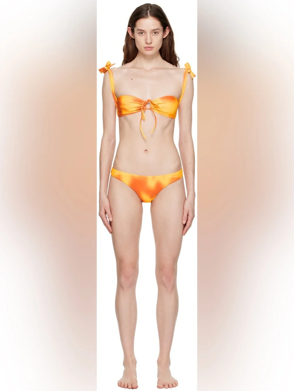 DANIELLE GUIZIO SSENSE Exclusive Yellow & Orange Mona Bikini Set Size M